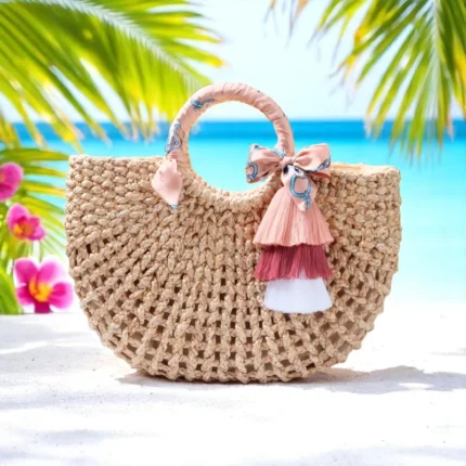 Chai-Son Woven Thai Straw Purse for Women – Elegant Handmade Design