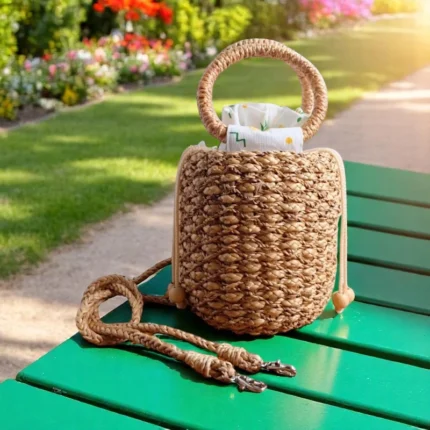 Nonglak Designer Women's Straw Raffia Beach Bag – Handmade in Thailand