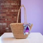 Lalida Straw Tote Bag with Purple Tassel