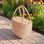 Nuanpan Tall Oval Straw Zip Tote