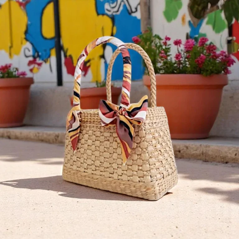 Orathai Woven Straw Rectangular Purse Tote