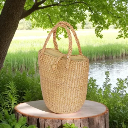Patcharee Straw Tall Oval Tote