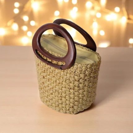 Jintana Straw Retro Handle Mini Bag